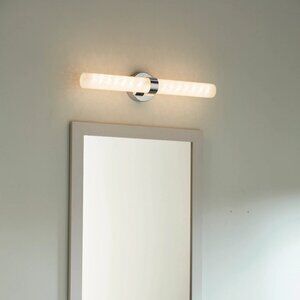 NEW allen + roth Caroline 24" Chrome integrated Crushed Glass LED Vanity Light